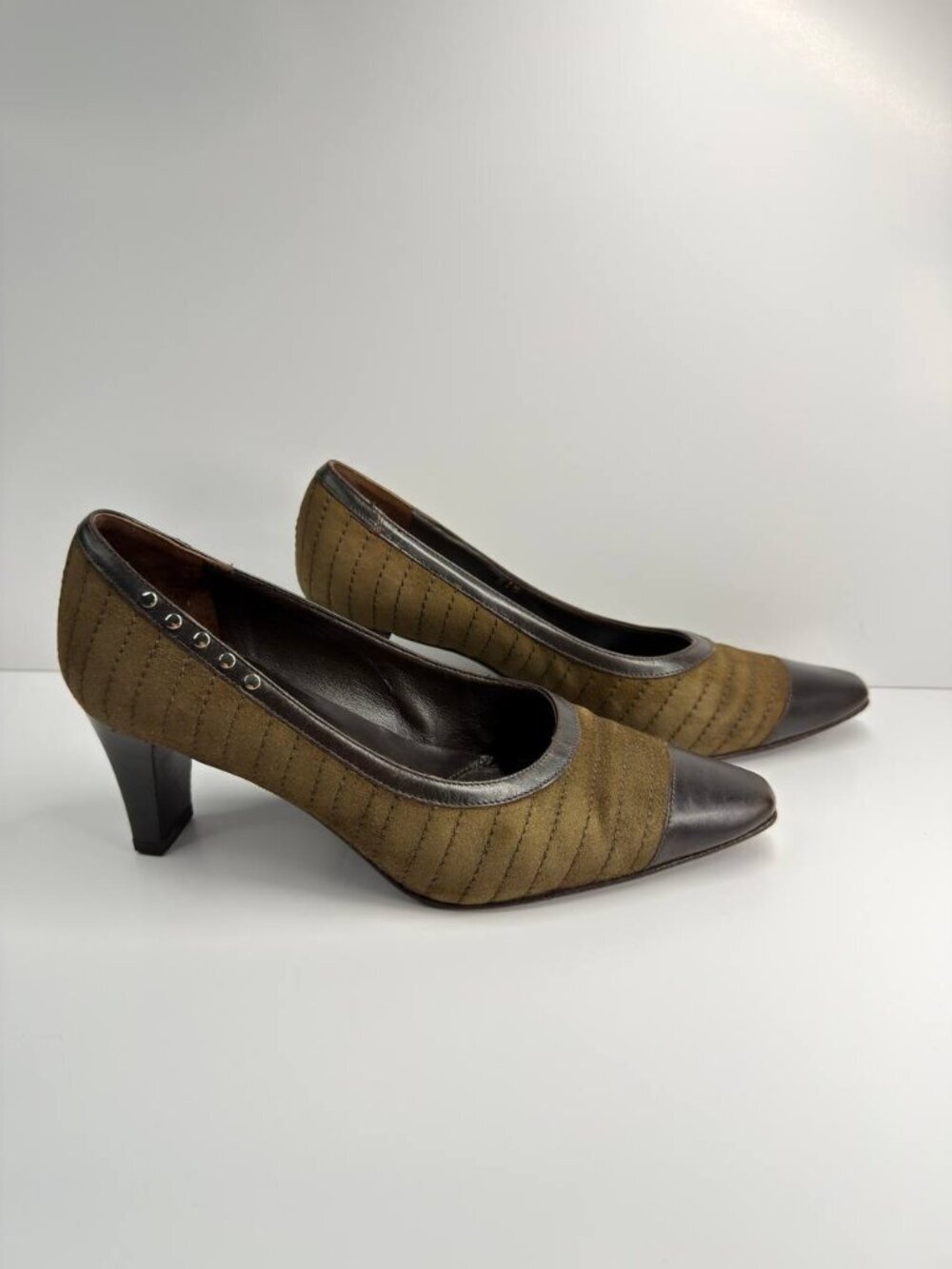Valentina Rangoni Suede & Leather Heels – Women’s US 5.5B – Made in Italy - Picture 5 of 15